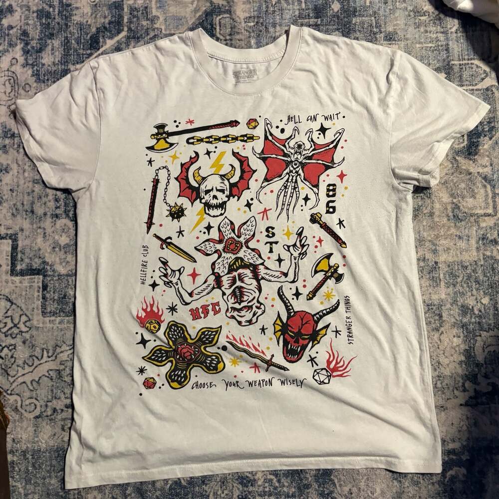 Stranger Things Hellfire Club Flash Sheet Graphic T-Shirt